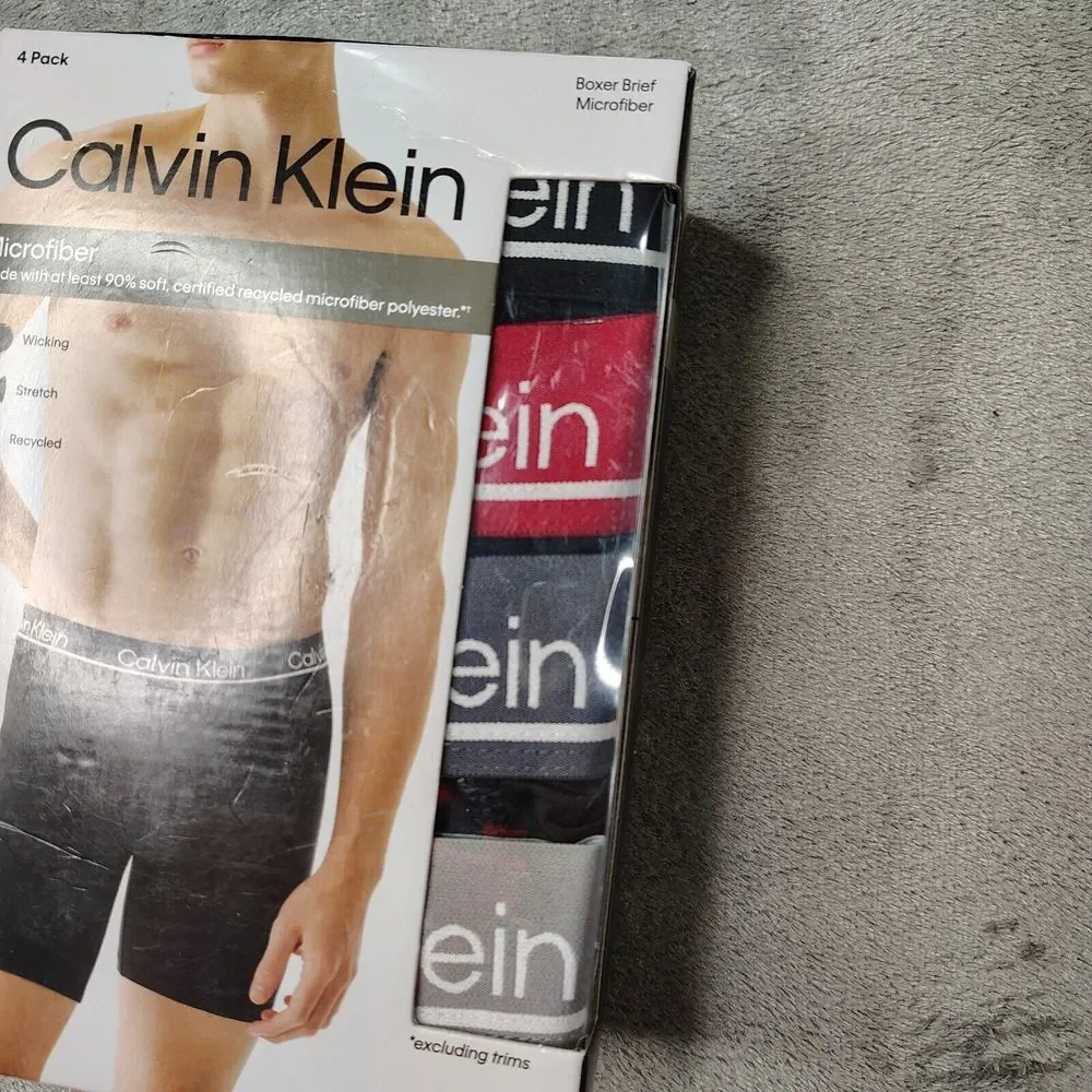 Calvin Klein Polyester Stretch 4-Pack Boxer Brief Mens‎ Size XL Multicolor Soft